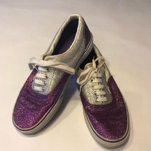 Purple and silver vans